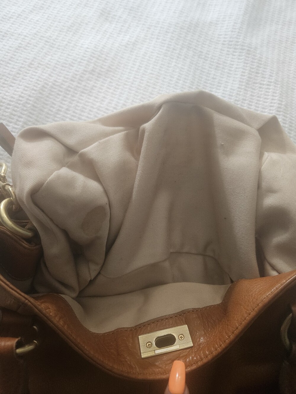 J.crew Classic Brown Leather Shoulder/ Crossbody Bag - Versatile Everyday Tote - Picture 8 of 13